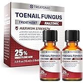 Treatonic Toenail Fungus Treatment Extra Strength: Antifungal Repair Solution with 25% Undecylenic Acid for Toe Nail Fungus Treatments - Restores Damaged & Discolored Nails Appearance - 2 Bottles