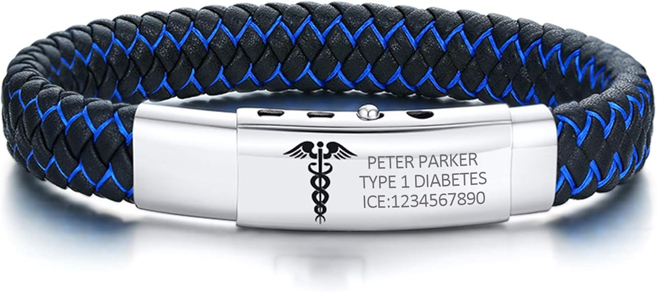 Customized Engraving Handmade Braided Bangle Adjustable Leather