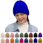 Rosoz Winter Hats for Women Warm Thick Soft Stretch Cable Knit Beanie Skully Cap for Cold Weather