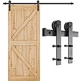 SMARTSTANDARD 6.6ft Heavy Duty Sturdy Sliding Barn Door Hardware Kit -Smoothly and Quietly -Easy to install -Includes Step-By