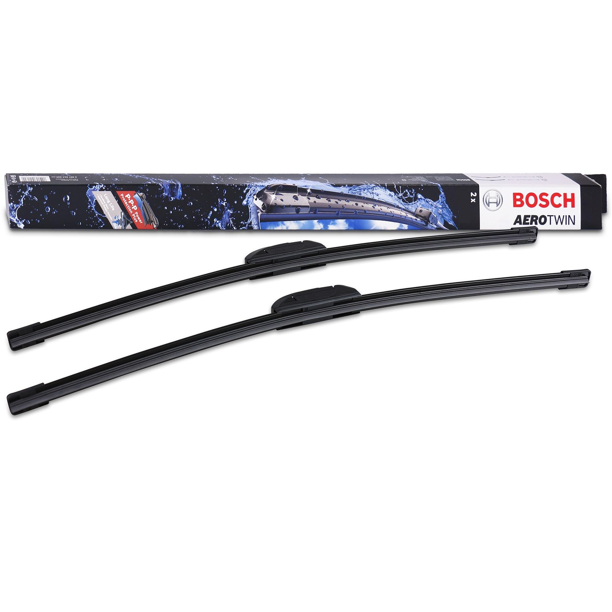 Bosch Aerotwin AR 530 S - Front Windscreen Wipers - Set of 2 Replacement Blades - Comes with Pre-assembled Adapter - 2 Blades, 530mm/530mm