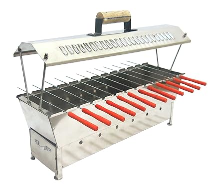 Fabrilla Portable Charcoal Barbeque Grill Set (Silver)