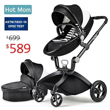 hot mom pushchair 2018 3 in 1 travel system with 360 rotation function grey