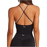 Danysu Sculpt Workout Tank Tops Women Backless Longline Sports Bras Strappy Padded Yoga Top