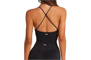 Danysu Sculpt Workout Tank Tops Women Backless Longline Sports Bras Strappy Padded Yoga Top