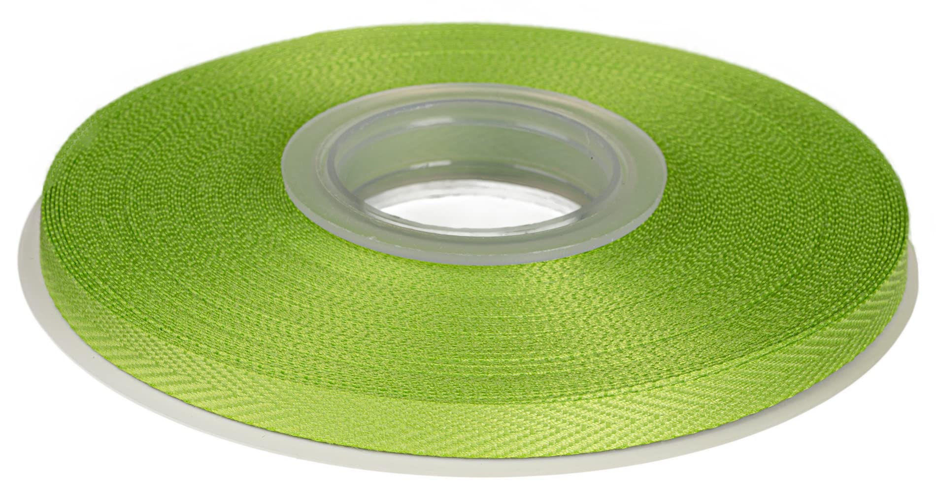 Joycrosso Herringbone Tape Twill Ribbon Soft Handle, Great for Gift Wrapping Craft Sewing, 6mm x 22 Meters - Apple Green