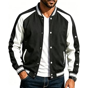 Lmlmigy Mens Bomber Jacket Button down Lightweight Casual Jackets | Hiking Camping Climbing Gym Running Workout Sports Lounge