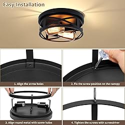 Jasopaco 2-Light Flush Mount Ceiling Light Fixtures