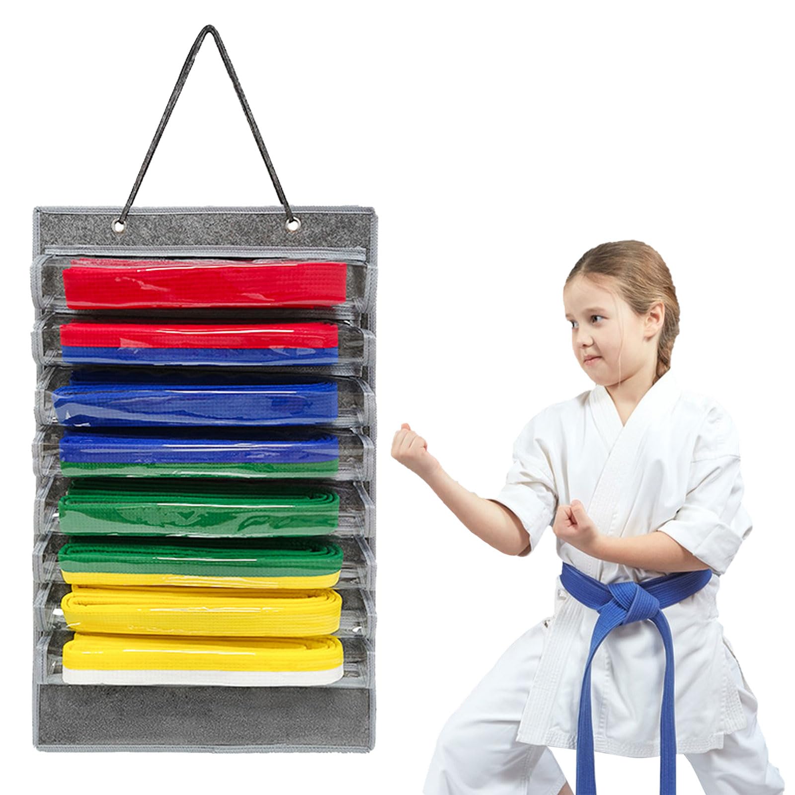 8 Belts Martial Arts Belt Display Holder,Taekwondo Belt Organizer Wall Hanging Martial Arts Belt Display Holder Belt Hanger for Martial Arts Beginners Karate Taekwondo Learners