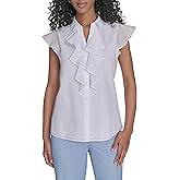 Calvin Klein Womens Sleeveless V-Neck Blouse