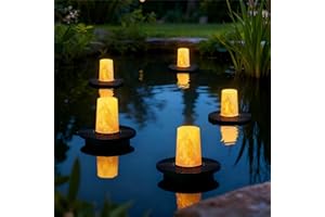 uuffoo Floating Lights Solar Powered Set of 5, Pool Lights Flickering IP66 Waterproof Night Light, Outdoor Lantern Landscape Decoration Lamp for for Pool, Pond, Patio, Event, Garden & Hot Tub