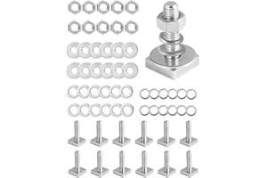 MOROINRIZ T Slot Bolts for Roof Rack Cross Bars, Platform, Cargo Basket, Stainless M8 x 30mm, 5mm Thick, Square T Track Bolt Adapter to Secure Bike/Ski/Kayak Rack, Solar Panel, Awning