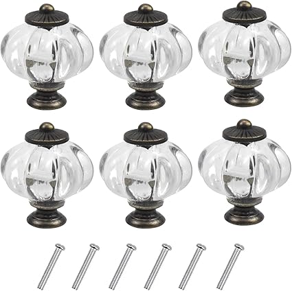 6 Stück Möbelknöpfe Vintage, Griffe für Küchenschränke, Acryl