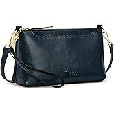 Kattee Leather Crossbody Bags for Women Trendy, Small Shoulder Purses and Handbags, Clutch Wristlet Wallet with 2 Straps