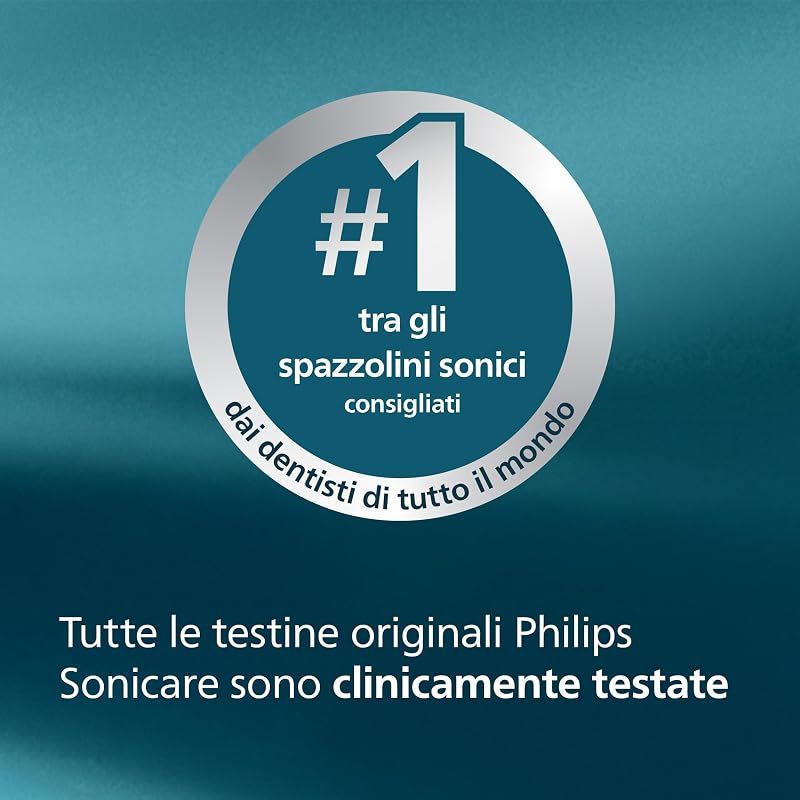 Sonicare W2 Optimal White, testine di ricambio originali, nero, confezione da 8, HX6068/88, Nuovo, 8 Testine
