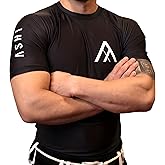 ASHI Short Sleeve Jiu Jitsu Rashguard for Men and Women Nogi BJJ Lightweight Moisturizer Wicking Fabric Durable Comfortable