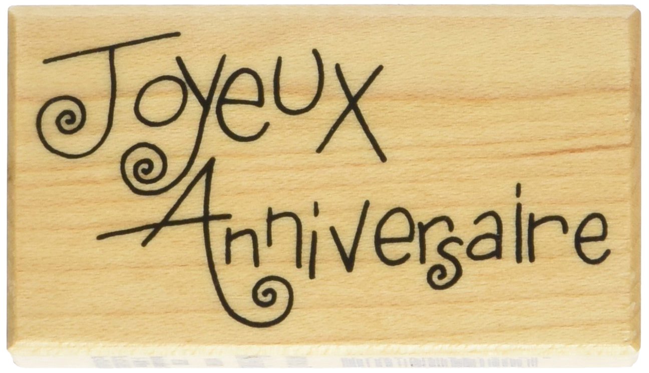 Artemio Type D Text Joyeux Anniversaire Wooden Stamp