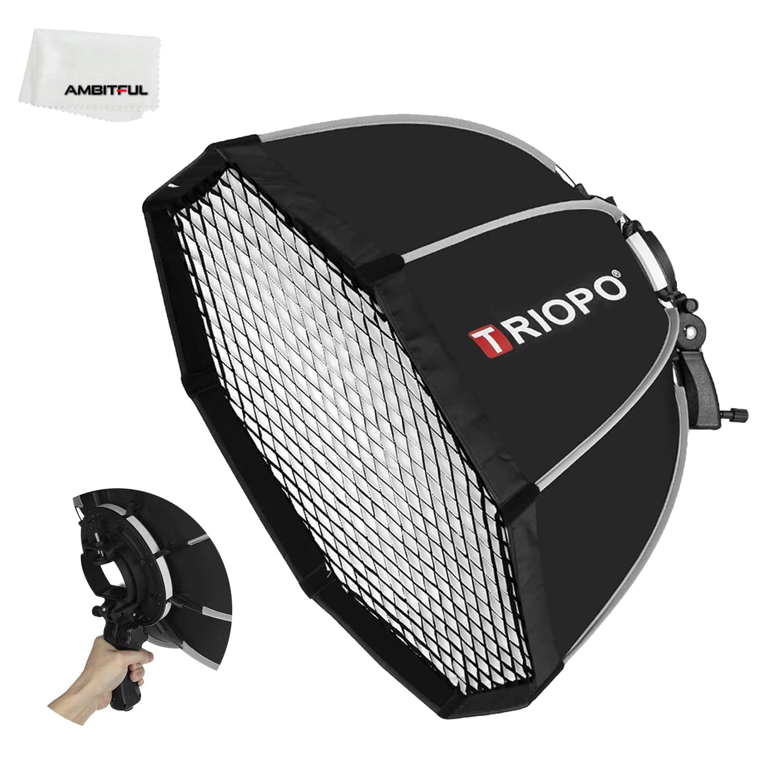 Triopo 55 cm / 21.6 inch Speedlite Flash Quick Release Octagon Soft Box,Portable Octagon Umbrella Softbox With Honeycomb Grid