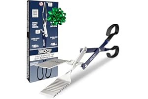 BBQ Croc 3 in 1 Barbecue Tool 18-inch - Light and Long Tongs, Spatula and Grill Scraper (Blue) (18 inch Without Flashlight)