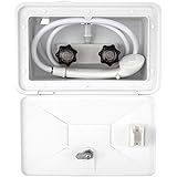 RV Exterior Shower Box Kit Faucet Hose Camper Trailer Cowboy Shower White