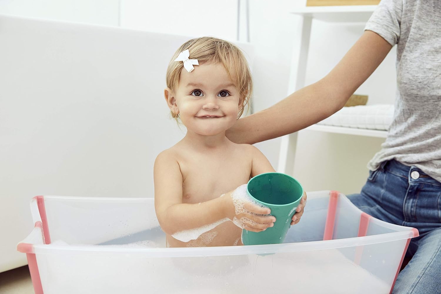 Le Bain Baignoire Pour Bebes Et Enfants Legere Et Pliante Couleur Bleu Transparent Stokke Flexi Bath Bebe Puericulture Lemoncitylive Com