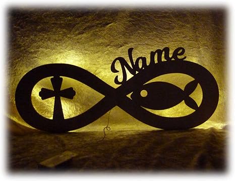 Schlummerlicht24 Led Geschenke Zur Kommunion Mit Name Zubehor Fisch Kreuz Lampe Kommunionsgeschenke Madchen Frau Frauen Junge Jungs Amazon De Kuche Haushalt