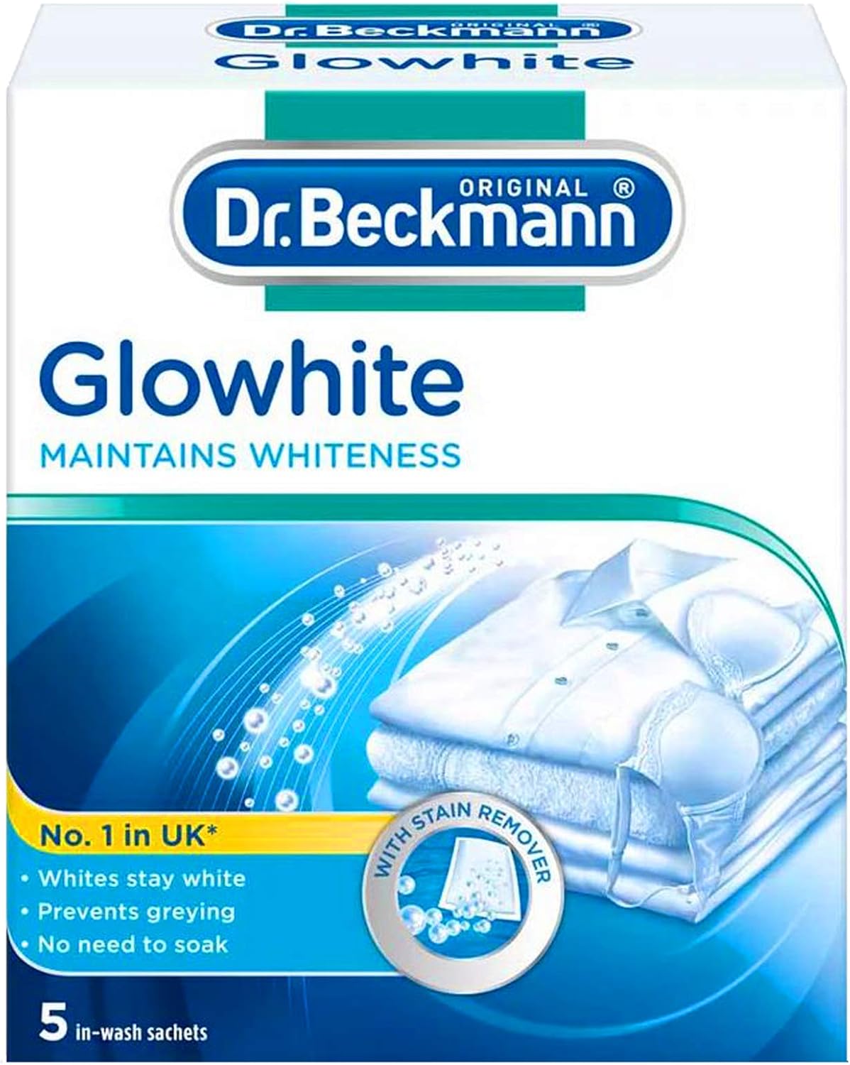 Dr Beckmann Glowhite Fabric Whitener with Stain Remover, 40 g 10 Count (Pack of 2), 40 g (Pack of 10) - Image 3