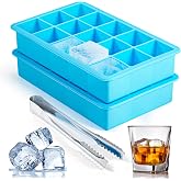 2 Pack Silicone Ice Cube Trays, ZDPMK Easy Release Ice Cubes Molds | Square Ice Cube Tray for Freezer, Whiskey, Coffee, Mini Fridge Old Fashioned Silicone Ice Tray, Reusable &amp; BPA Free