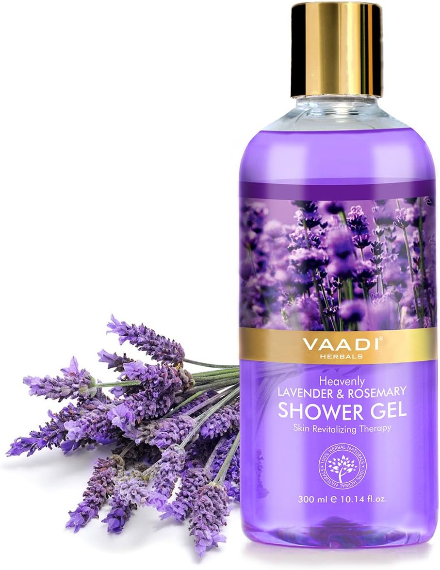 Natural Shower Gel Heavenly Lavender & Rosemary, Sulfate-Free, Herbal Body Wash both for Men Women, Moisturizing Skin Therapy