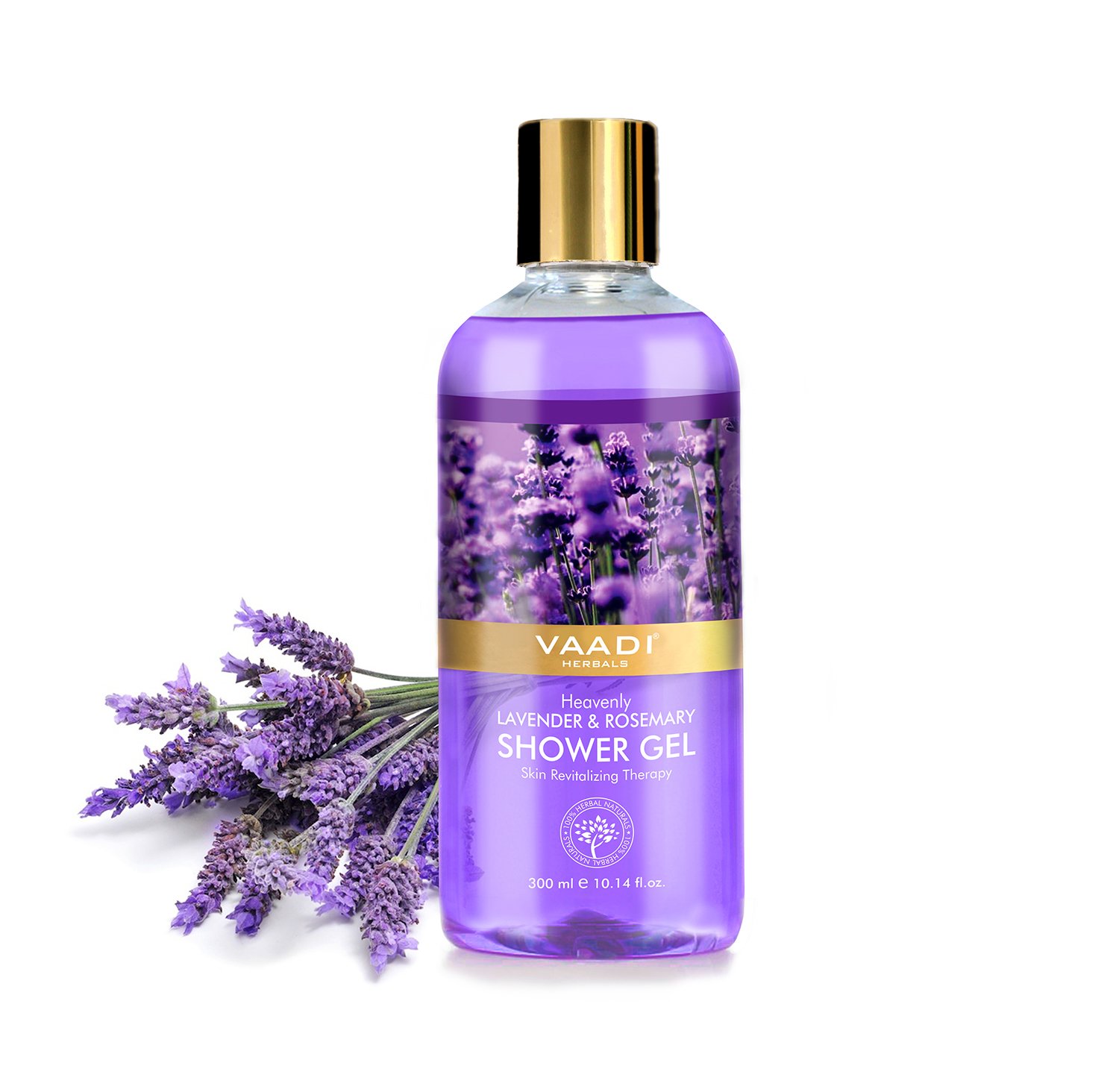 Natural Shower Gel Heavenly Lavender & Rosemary - Sulfate-Free - Herbal Body Wash both for Men Women - Moisturizing Skin Therapy - Deep Pore Cleansing - For All Skin Type- Value Pack 1 X 300Ml