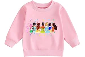 YHHR Princess Sweatshirt for Girls Little Girls Pullover Long Sleeve Shirt Cute Toddler Kids Fall Tops 1-6 Years