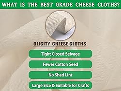 Olicity Cheese Cloths, Grade 100, 18 Sq