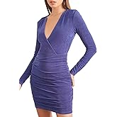 Forever 21 Womens Ruched Surplice Bodycon Dress