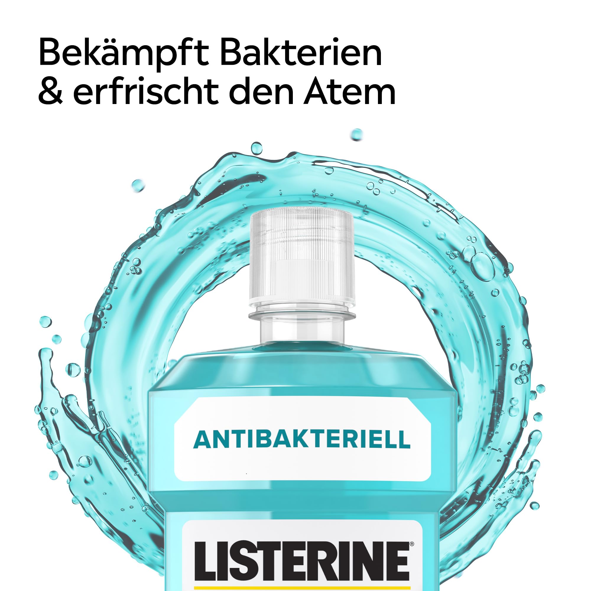 LISTERINE Cool Mint 6 x 500 ml, antibakterielle Mundspülung mit ätherischen Ölen und Minzgeschmack, Mundwasser bekämpft wirksam Bakterien im Mundraum, optimale Ergänzung zur täglichen Zahnpflege 3