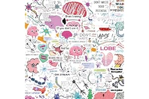 UAITODEE Neuroscience Pun Stickers,Funny Neuroscience Stickers,Water Bottle Scrapbooking Stickers,Neuroscience Gifts(50 Pack)