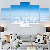 SIGNWIN 5 Panel Canvas Wall Art Modern Art Contemporary Landscape Multicolor Photography Relax/Calm Sky for Home Decorations Ready to Hang - 60