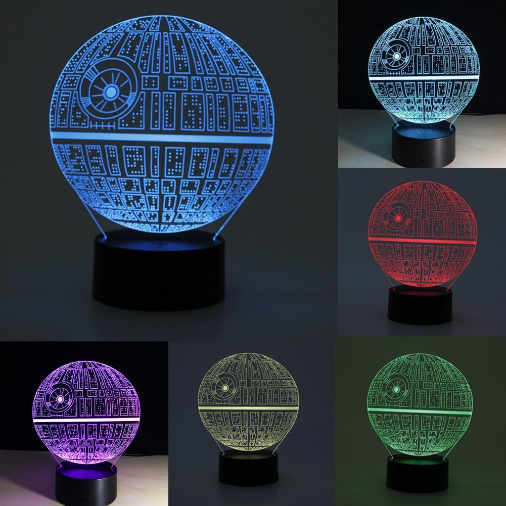 Andiny Star Wars Death Star 3D LED Night Light Touch Switch Desk Table Lamp 7 Color
