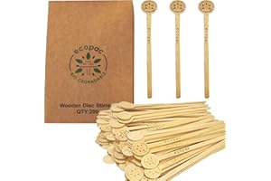LDFDRT Wooden Coffee Stirrer Beverage Stirrers Environmentally Friendly, 7 Inch Round-End Birchwood Wooden Stirring Sticks (200Pack)