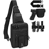 LarKoo Tactical Chest Sling Pistol Bag Concealed Carry Handgun Chest Crossbody Pack Holster Shoulder Bag for Right Left Hand Ambidextrous