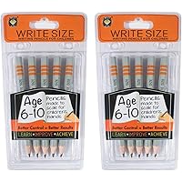 Channie's Easy-to-Hold Write Size Wooden Lead No2 Presharpened Graphite Kids’ Pencils for 6-10 Year Olds, 2 Pack (10 Pencils)