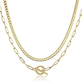 Layered Necklaces for Women, 14K Gold Plated Chain Necklace Women Fashion Chunky Jewelry for Women