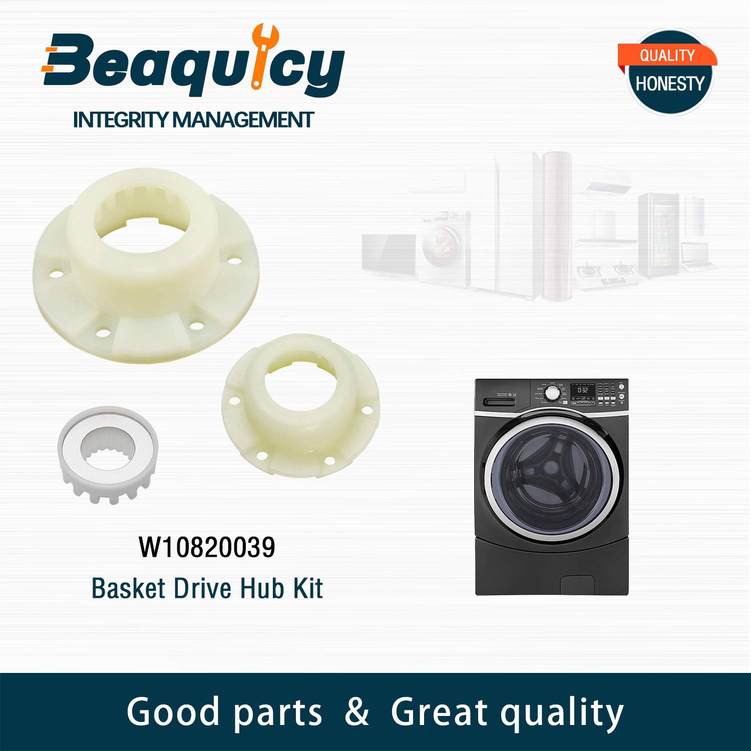 UPGRADE 280145 W10820039 Washer Hub Kit by Beaquicy - Replacement for Whirlpool Kenmore Maytag Cabrio Bravo Oasis Washing Machine - Replaces 8545948 8545953 W10118114 AP5985205