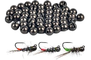 100pcs Tungsten Slotted Beads for Fly Tying Fast Sinking Fly Tying Materials with Secure Slot for Nymphs and Streamers Tungst