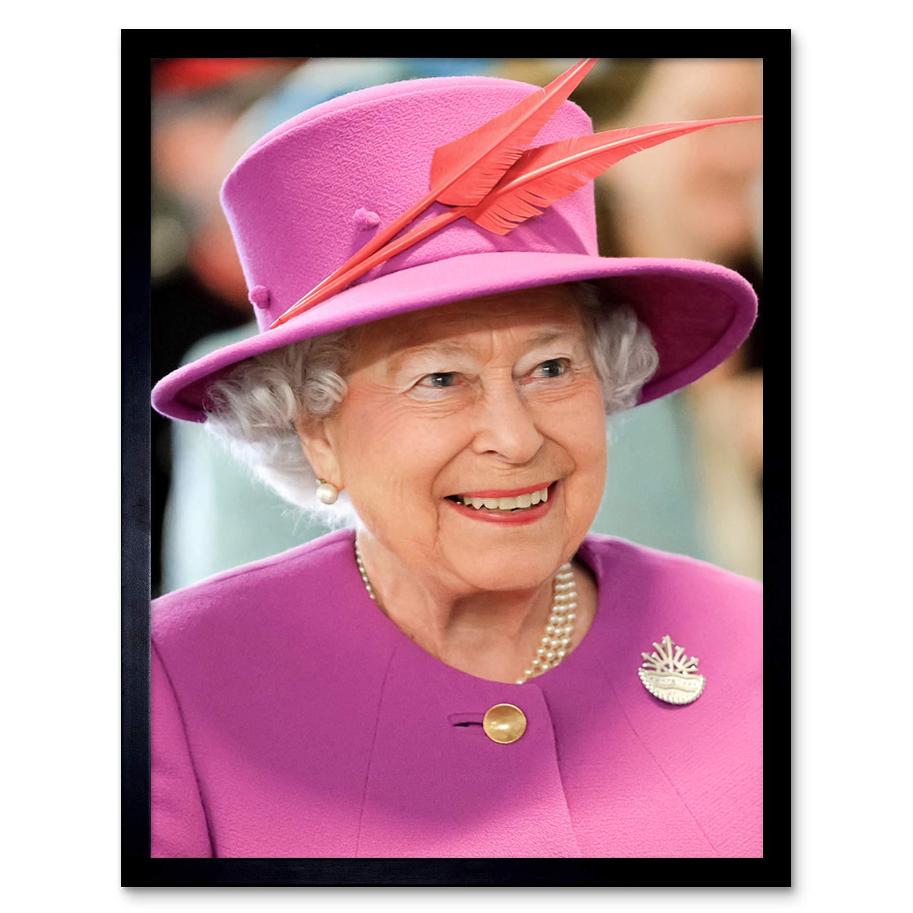 Rouse Portrait Queen Elizabeth II England Photo Art Print Framed Poster Wall Decor 12x16 inch