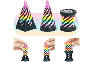 3 Packs Spiral Fidget Impossible Cone,3D Printed Optical Illusion Desk Toys Stress Relief Sculpture, Unique Office Gifts Teen