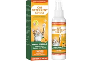 GDBadais Cat Repellent Spray, Cat Deterrent Spray - Indoor & Outdoor Training Safe Cat Training Spray, Protect Furniture, Sofas, Rugs, Restricted Areas-for Behavior, Natural, Effective - Orange Pack