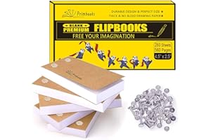 PRIMBEEKS Premium Blank Flip Books Paper with Holes, 280 Sheets (560 Pages) No Bleed Flipbooks - Works with Flipbook Kit Light Pads, 4.5" x 2.5" Flip Book Paper for Drawing, Sketching Supplies