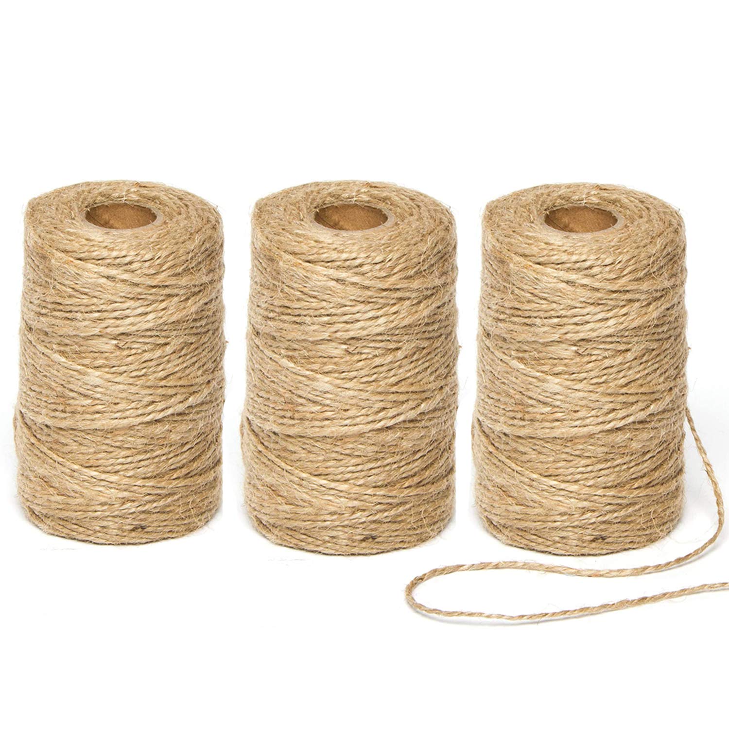 HIDARLING Jute Twine,984 Feet 3Ply Natural Jute String 2mm Thick Jute Rope for Gardening, Crafts, Floristry Gifts and DIY Crafting Decorative