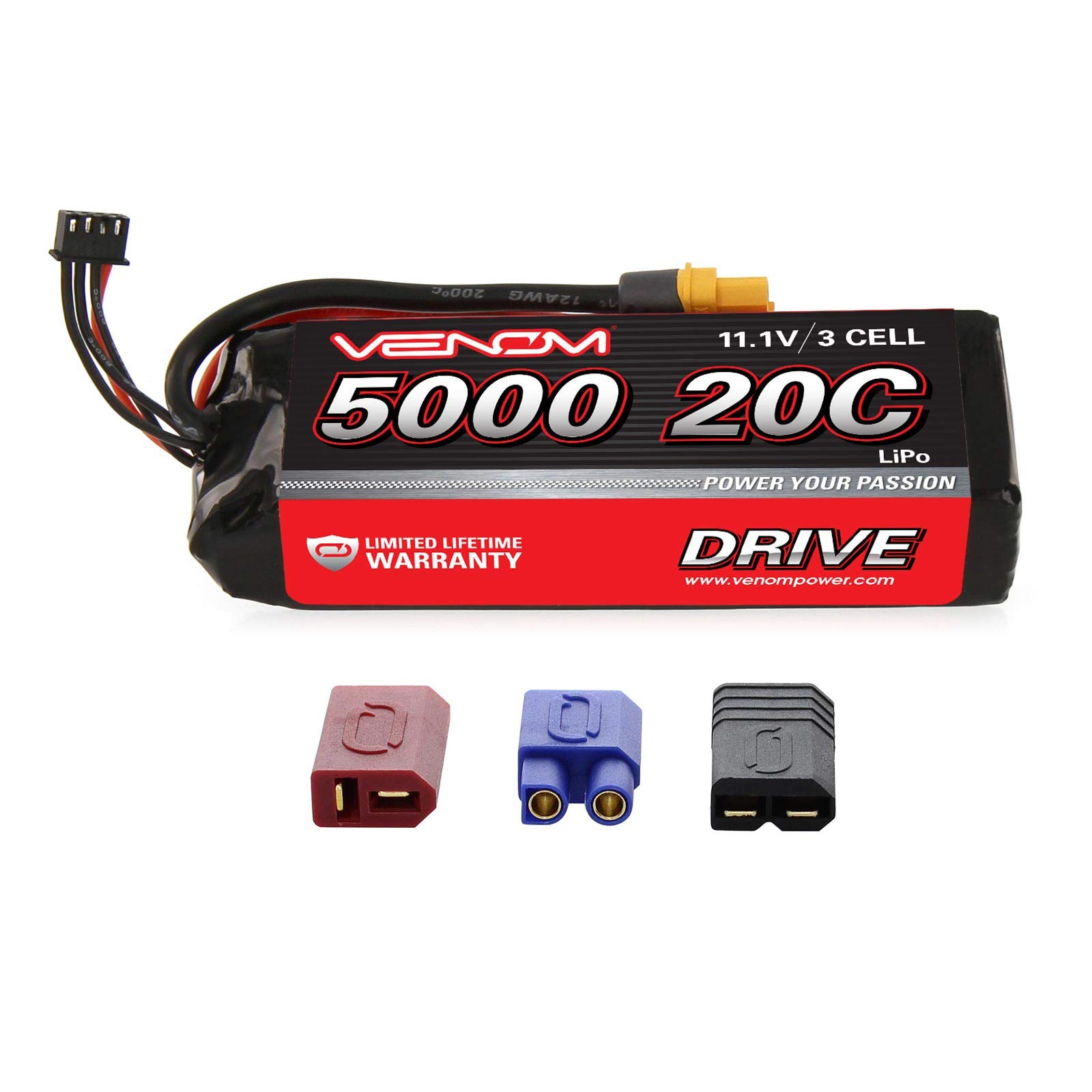 Venom 1582 20C 3S 5000mAh 11.1V LiPo Hard Case with Universal Plug