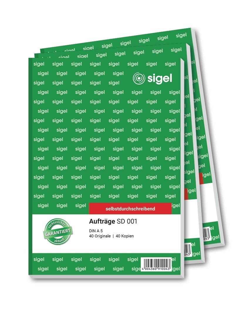SIGEL SD001 Order Book A5 2 x 40 Sheets Carbonless (Pack of 3)
